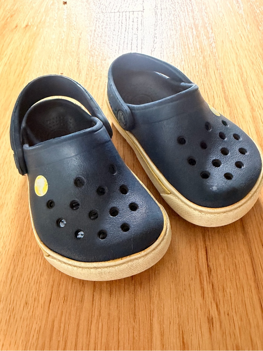 Kids Crocs, Navy and Yellow Slip-On, Size C4/5